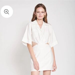 EN SAISON WHITE LINEN MINI DRESS- size XS NWT